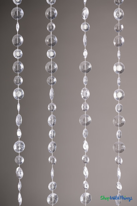3 Foot Long Crystal Non-Iridescent Sparkling Beaded Curtains for Backdrops | ShopWildThings.com