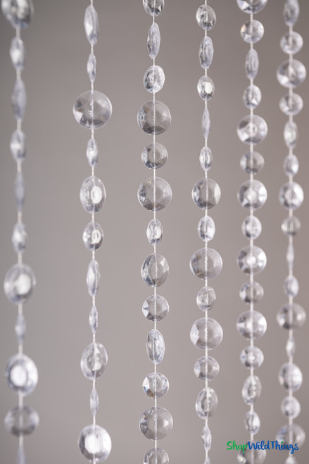 3 Foot Long Crystal Non-Iridescent Sparkling Beaded Curtains for Backdrops | ShopWildThings.com