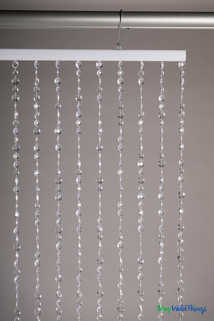 3 Foot Long Crystal Non-Iridescent Sparkling Beaded Curtains for Backdrops | ShopWildThings.com