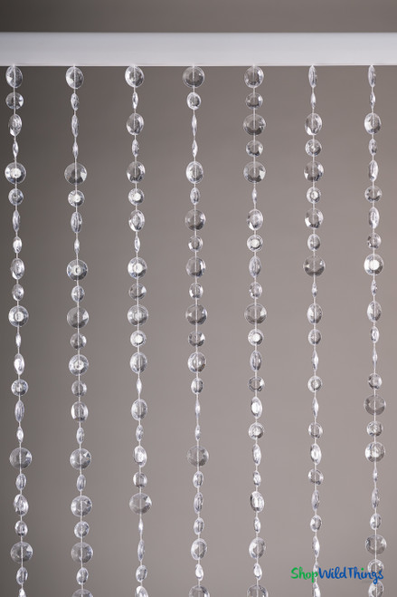 3 Foot Long Crystal Non-Iridescent Sparkling Beaded Curtains for Backdrops | ShopWildThings.com