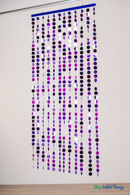 Purple Mix Hanging Curtain for Party Supplies – Reusable Backdrop with Sliding Eyelets and Customizable Length