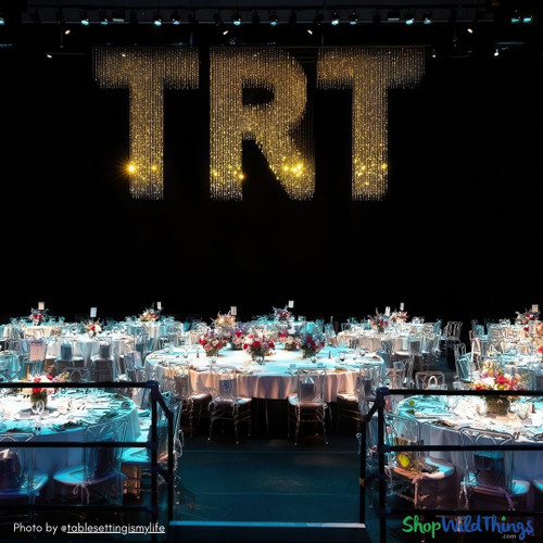 Create show stopping ceiling decor with Beaded Curtains by ShopWildThings.com! 100’s of ready to ship sizes and styles, plus our in-house custom fabrication team can make anything you dream up!
Beaded Curtains are great, high impact choices for galas, events, theater, and stage sets.
Theater Stage Set with Dazzling Beaded Curtains