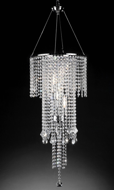"Fantasy" Real Crystal Chandelier - 14" x 32"- 5 Lights | ShopWildThings