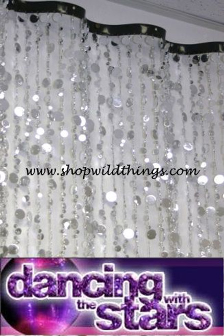 8Ft Silver Bubbles Curtain with Wavy Rod Featured on Dancing with the Stars by ShopWildThings.com