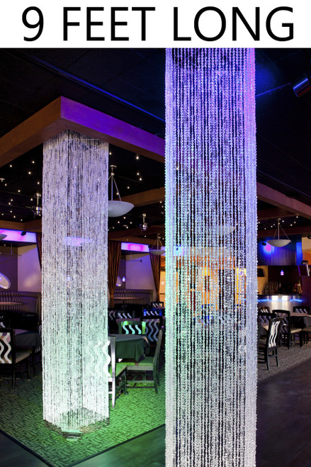 9 Foot Long Sparkling Crystal Column of Hanging Beads Diamonds Crystal ShopWildThings.com