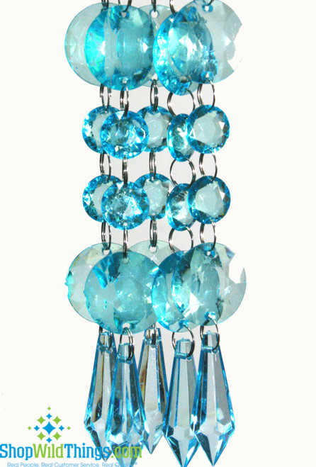 ShopWildThings Turquoise Blue Acrylic Beaded Garland Strands Feature High Quality Beads with Superb Clarity