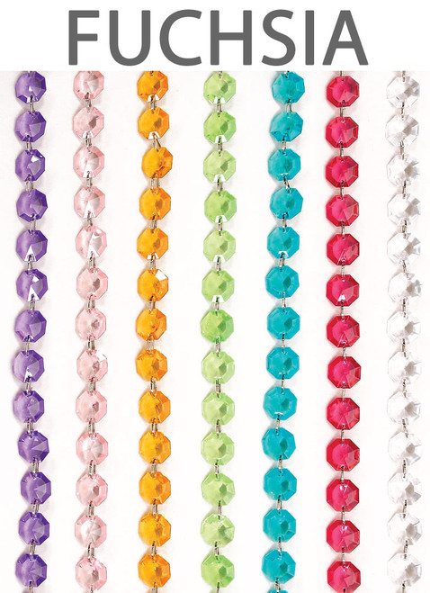 ShopWildThings Fuchsia Acrylic Beaded Garland Strands Feature High Quality Beads with Superb Clarity