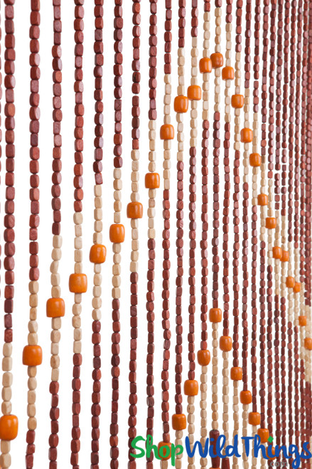 Wooden Bead Curtain Maxie Made from Bamboo With an Attractive, Decorative Pattern from ShopWildThings.com