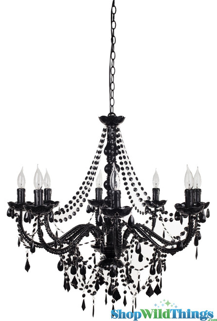 Fancy Event Chandelier Black Crystal Beading, ShopWildThings.com