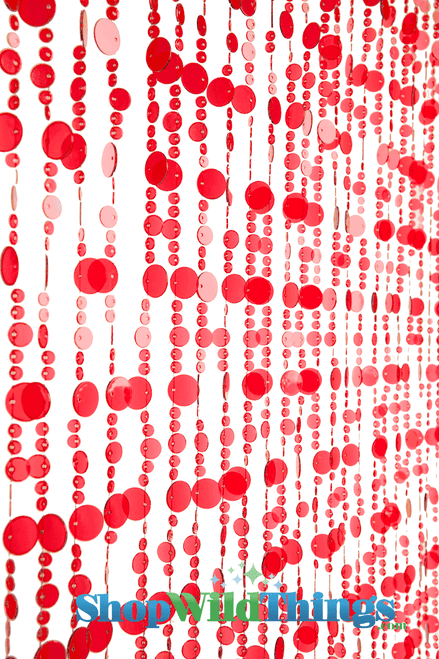 Red Acrylic Beaded Curtain Bubbles Door Beads Hanging Decoration ShopWildThings.com