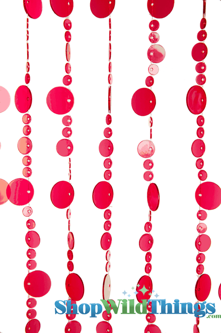 Bright Cherry Red Acrylic Bubble Beads Curtains, Ideal for Walls, Doorways, Windows, Party Backdrops by ShopWildThings.com