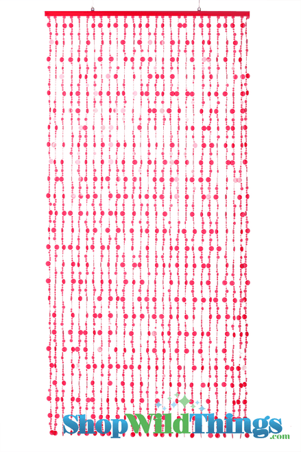Red Bubbles Acrylic Beaded Curtains are a Lightweight and Fun Backdrop for Photo Shoots, ShopWildThings.com