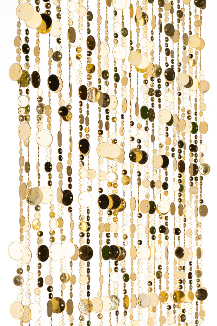 Gold Metallic Circles Bubbles Beaded Curtain for Backdrops and Party Decorations