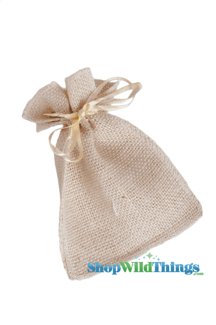 Soft Jute Pouches, 4" x 7" with Satin Ribbon Drawstring Closure, Lot of 432 Pouches, ShopWildThings.com