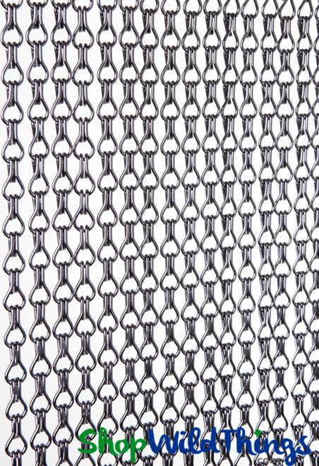 Gunmetal Color Aluminum Chain Beaded Curtains, Metal Chain Link Room Dividers & Wall Coverings by ShopWildThings.com