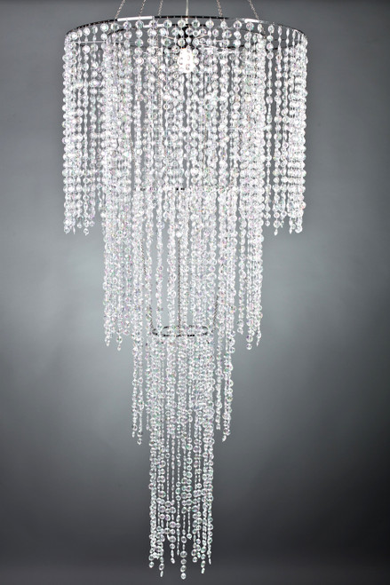 6 Foot Long Tiffany Chandelier from ShopWildThings, 4 Tiers of Crystal Beaded Elegance