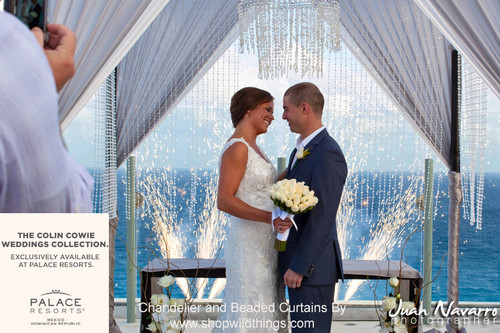 Colin Cowie Weddings Collection Elegant Design Using ShopWildThings Dazzle Chandelier and Crystal Beaded Curtains