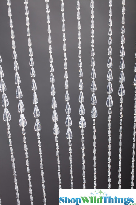 ShopWildThings High Quality Beaded Curtains Feature Crystal Clear Teardrop Shaped Beads for Maximum Shine