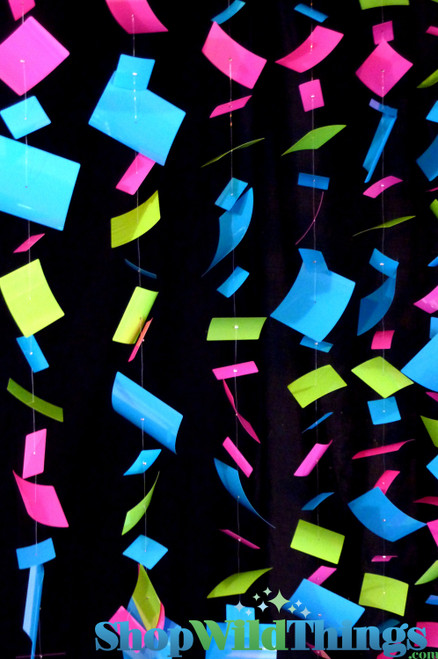 Bendable Top Floating Confetti Curtain or Column with Bright Multi Colored PVC Squares | ShopWildThings.com