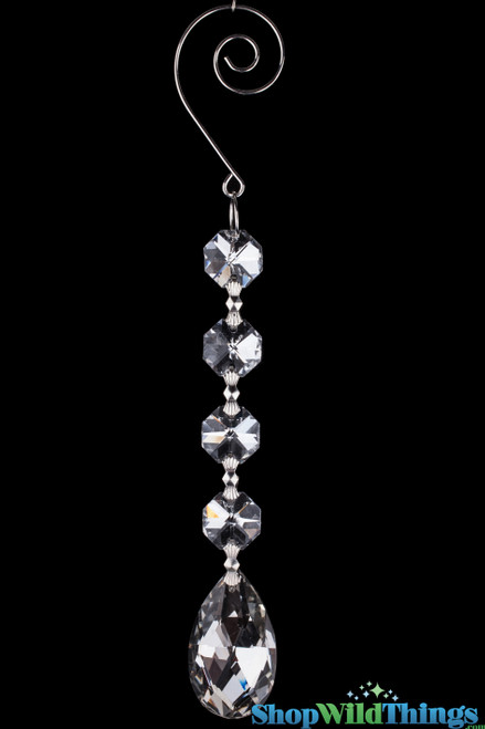Glamorous Hanging Crystal Prism Strands, Set of 12 Silver, ShopWildThings.com