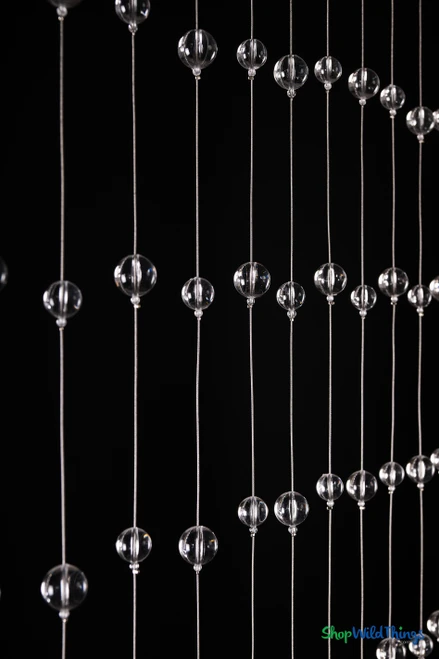 6Ft Acrylic Balls Beaded Curtain, Floating Balls Room Divider, Door & Window Covering by ShopWildThings.com