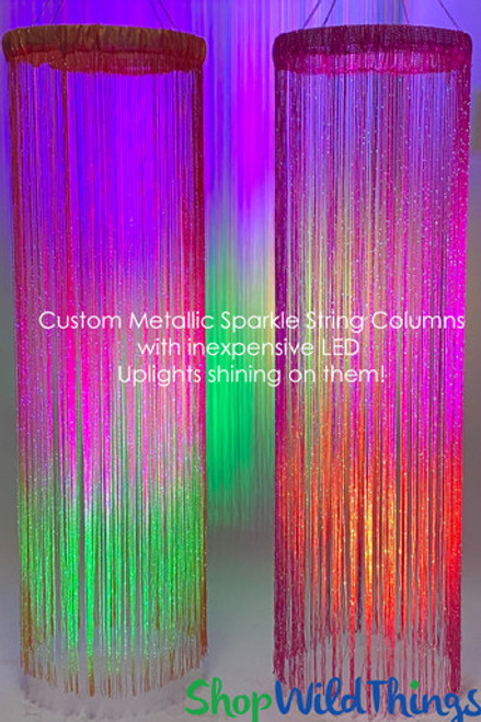 Overhead Hanging Chandelier with Custom Fringe String Columns ShopWildthings.com