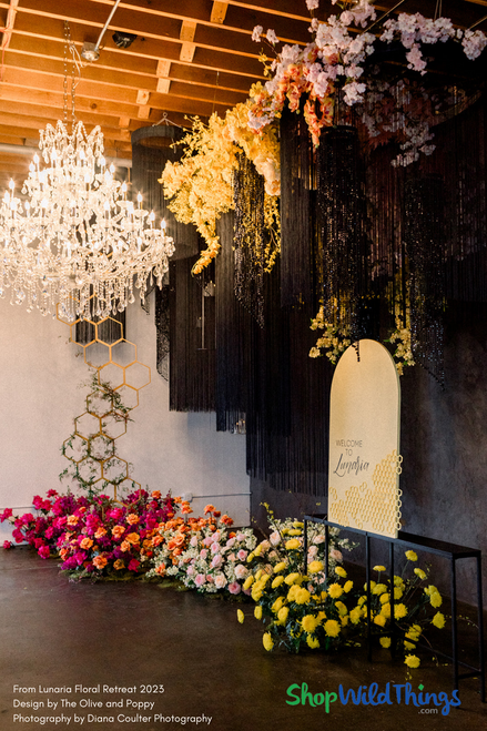 Create WOW ceiling installations with String Columns by ShopWildThings.com! 
Available in custom colors, lengths, and we offer FIRE Rated options as well.