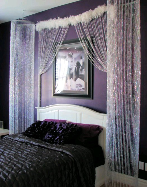 Create Glamour in Your Bedroom with Ready to Hang Sparkling Crystal Columns by ShopWildThings.com