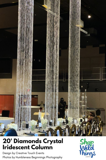 Premium Quality Diamond Crystal Iridescent Columns 14' Long