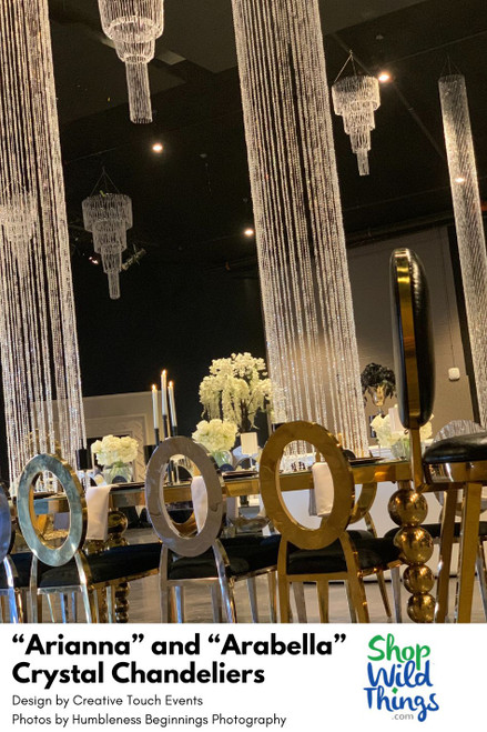 ShopWildThings.com’s Diamonds Iridescent Beaded Collection includes matching Curtains, Columns, and Chandeliers of all shapes and sizes.