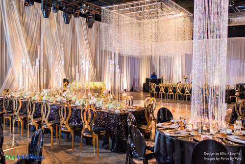 ShopWildThings Iridescent Diamond Beaded Crystal Columns add a touch of elegance to any event.