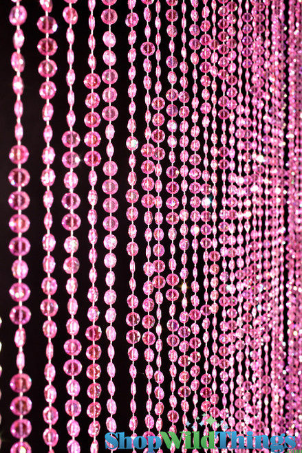 ShopWildThings Diamonds Pink Iridescent Beaded Curtains Add Sparkle and Shine to Retail Store Displays, Stage and Photo Backdrops or Events and Parties