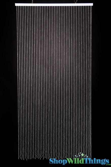 Silver Metallic Faux Metal Ballchain Beaded Curtain Door Beads Shopwildthings.com