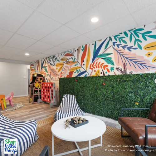 Bring a touch of nature indoors quickly and easily with ShopWildThings Common Boxwood Artificial Greenery Wall Panels, also available as  Fire Rated  for events, retail, rental, and commercial design.