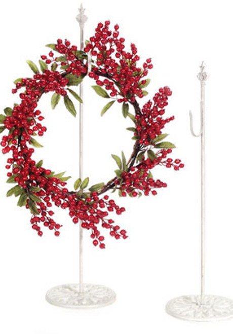 COMING SOON! Hanger for Wreaths & Floral Decor -  Antique White Metal 30"