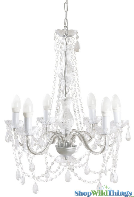 COMING SOON! Chandelier Bohemian Clear - Large 6 Lights - With Plug - Collapsible