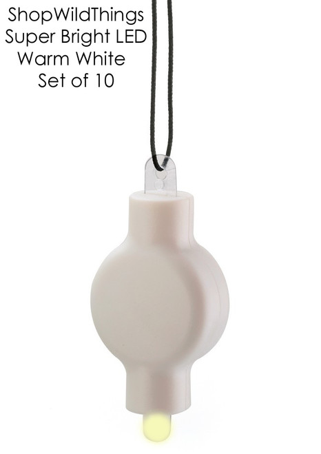 Hanging LED Lights with On/Off Pull Tab, Set of 10 White Lights | ShopWildThings.com