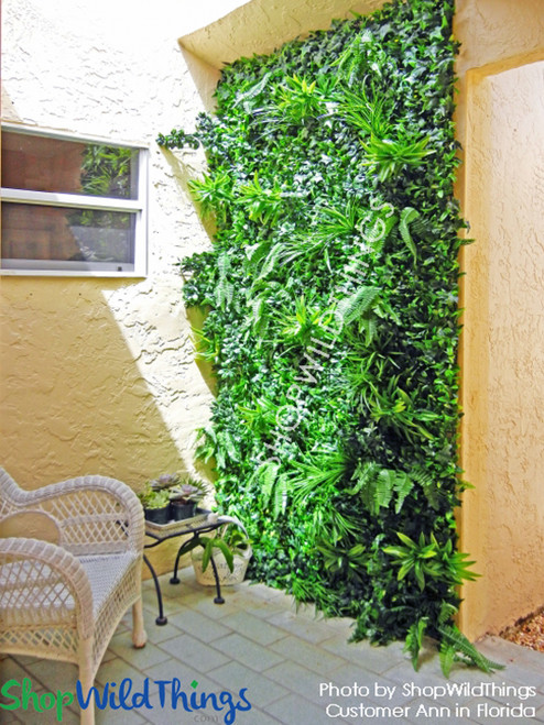 Indoor Outdoor UV Protection Artificial Greenery Wall Outdoors by ShopWildThings.com