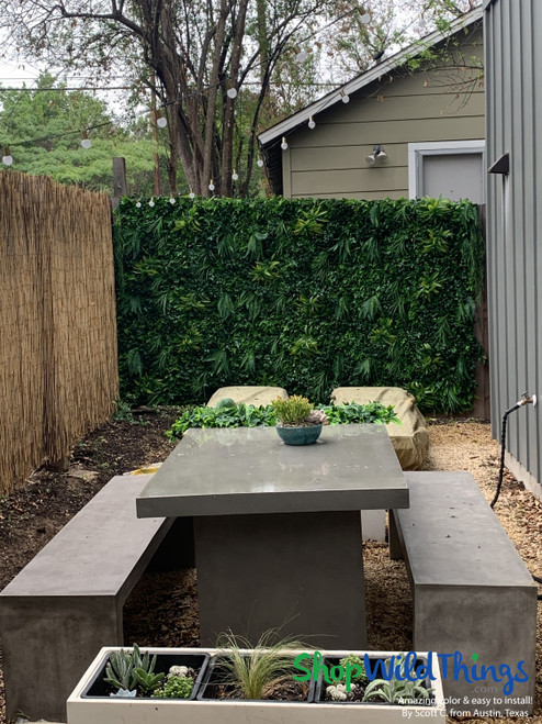 Outdoor Use Greenery Wall on patio ShopWildThings.com Tropical Living Walls