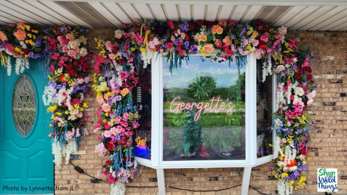 Window Wonder!  The "Paradise" 40"x40" Artificial Greenery Wall Panel by ShopWildThings.com is the perfect lush, lifelike panel for creating eye-catching installations. Plus, it's FR rated for added safety. Shop now and transform your space!
Great for retail, commercial, salon and spa window displays!