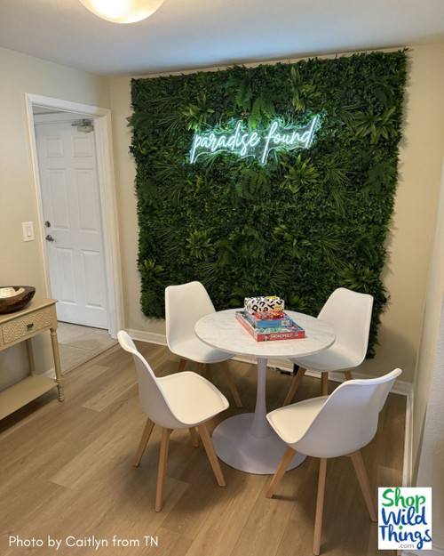 Tropical Paradise at Home  
This Florida vacation home got an instant upgrade with our "Paradise" Greenery Wall Panels! The perfect blend of lush, realistic foliage, these panels are UV-friendly and ideal for indoor or outdoor spaces.
At a generous 40" x 40" size, they make it easy to create stunning accent walls, backdrops, or unique design features. With so many styles to choose from, your dream greenery wall is just a click away at ShopWildThings.com.