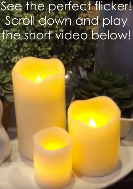 Battery Operated Pillar Candles, Flickering Warm Glow | ShopWildThings