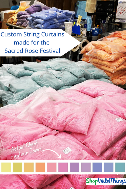 ShopWildThings Custom String Curtains available in ANY Pantone Color, up to 22 Feet Long