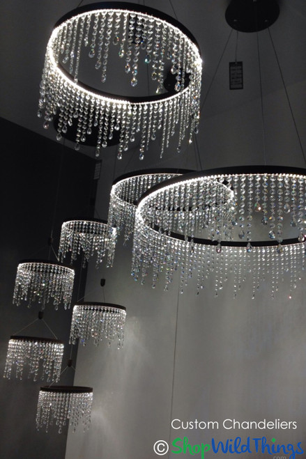 Crystal Beaded Chandeliers Illuminated with LED Light Strips | ShopWildThings.com
