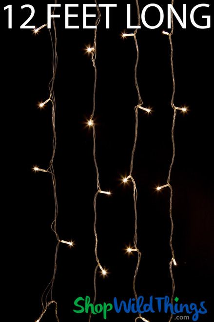 LED Light Curtain, 12Ft Long Warm White Lights | ShopWildThings.com