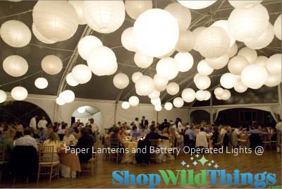 Illuminate Hanging Paper Lanterns with this 12 White LED Cube Light | ShopWildThings.com