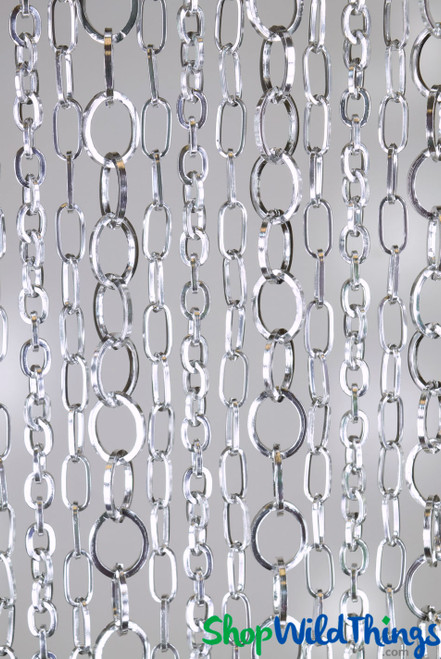 Mixed Metal Aluminum Silver Beckett Chains on Custom Made Curtain, ShopWildThings.com