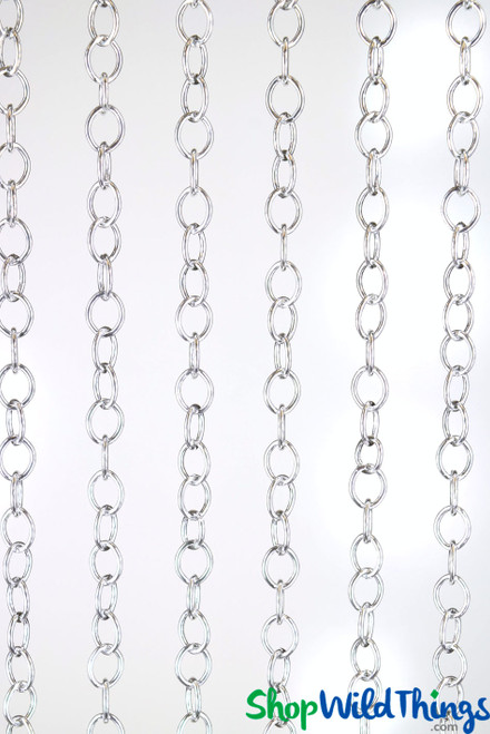 High Grade Silver Aluminum Kismet Chains, Custom Made Curtain, ShopWildThings.com