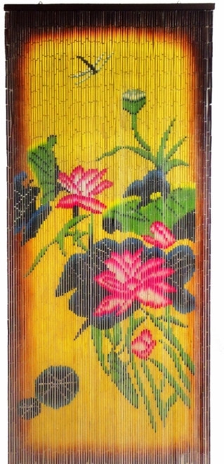 Use Colorful Painted Bamboo Beaded Curtains as a Room Divider, Wall Hanging or Door Replacement | ShopWildThings.com