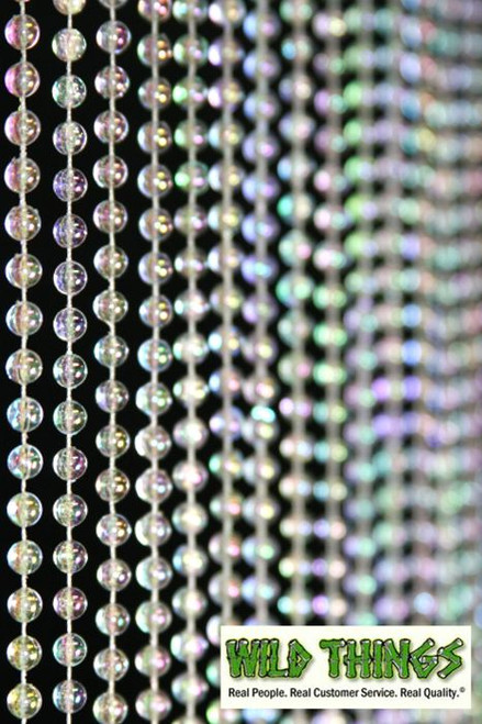 Pastel Beaded Curtain, Iridescent Ball Chain Bead Strands, 6' Long Curtain Panel, ShopWildThings.com